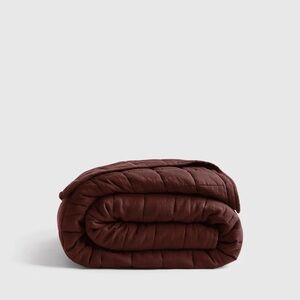 Sold New Quince European Linen Box Quilt - FULL QUEEN MSRP $164 Burgundy